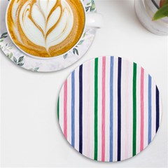 Stripes Pattern Abstract Retro Vintage Uv Print Round Tile Coaster