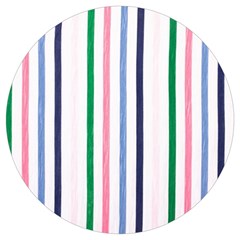 Stripes Pattern Abstract Retro Vintage Round Trivet by Maspions