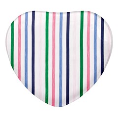 Stripes Pattern Abstract Retro Vintage Heart Glass Fridge Magnet (4 Pack)