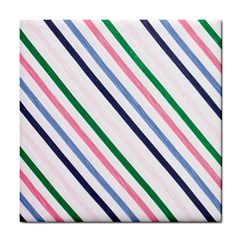 Retro Vintage Stripe Pattern Abstract Tile Coaster