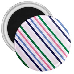 Retro Vintage Stripe Pattern Abstract 3  Magnets