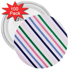 Retro Vintage Stripe Pattern Abstract 3  Buttons (100 Pack) 