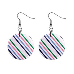 Retro Vintage Stripe Pattern Abstract Mini Button Earrings