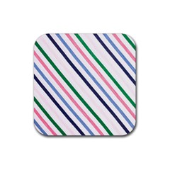 Retro Vintage Stripe Pattern Abstract Rubber Coaster (square)