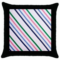 Retro Vintage Stripe Pattern Abstract Throw Pillow Case (black)