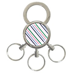 Retro Vintage Stripe Pattern Abstract 3-ring Key Chain