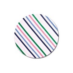 Retro Vintage Stripe Pattern Abstract Magnet 3  (round) by Maspions