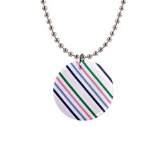 Retro Vintage Stripe Pattern Abstract 1  Button Necklace