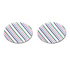 Retro Vintage Stripe Pattern Abstract Cufflinks (oval) by Maspions