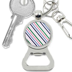 Retro Vintage Stripe Pattern Abstract Bottle Opener Key Chain by Maspions