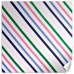 Retro Vintage Stripe Pattern Abstract Canvas 16  X 16  by Maspions