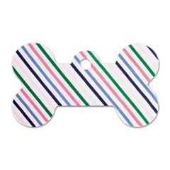 Retro Vintage Stripe Pattern Abstract Dog Tag Bone (one Side)