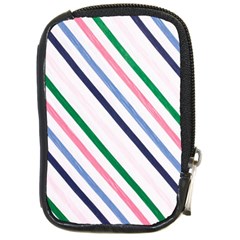 Retro Vintage Stripe Pattern Abstract Compact Camera Leather Case