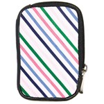 Retro Vintage Stripe Pattern Abstract Compact Camera Leather Case Front