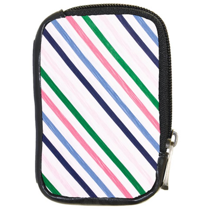 Retro Vintage Stripe Pattern Abstract Compact Camera Leather Case