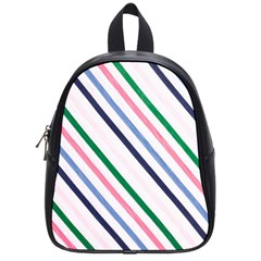 Retro Vintage Stripe Pattern Abstract School Bag (small) by Maspions