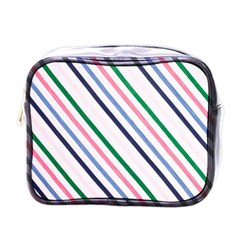 Retro Vintage Stripe Pattern Abstract Mini Toiletries Bag (one Side)