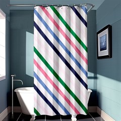 Retro Vintage Stripe Pattern Abstract Shower Curtain 36  X 72  (stall) 