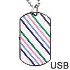 Retro Vintage Stripe Pattern Abstract Dog Tag Usb Flash (two Sides)