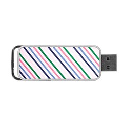 Retro Vintage Stripe Pattern Abstract Portable Usb Flash (one Side)