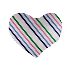 Retro Vintage Stripe Pattern Abstract Standard 16  Premium Heart Shape Cushions