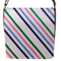 Retro Vintage Stripe Pattern Abstract Flap Closure Messenger Bag (s)