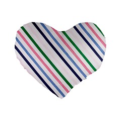 Retro Vintage Stripe Pattern Abstract Standard 16  Premium Flano Heart Shape Cushions