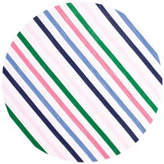 Retro Vintage Stripe Pattern Abstract Wooden Puzzle Round