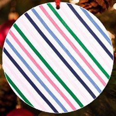 Retro Vintage Stripe Pattern Abstract Uv Print Acrylic Ornament Round