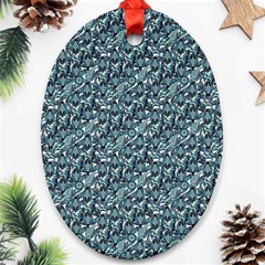 Blue Paisley Ornament (oval) by DinkovaArt