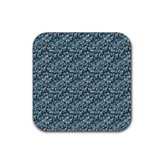 Blue Paisley Rubber Coaster (square) by DinkovaArt