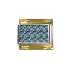 Blue Paisley Gold Trim Italian Charm (9mm) by DinkovaArt