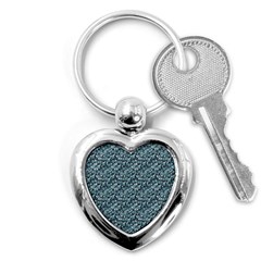 Blue Paisley Key Chain (heart) by DinkovaArt