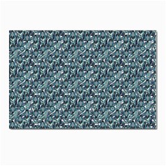 Blue Paisley Postcard 4 x 6  (pkg Of 10) by DinkovaArt