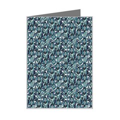 Blue Paisley Mini Greeting Card by DinkovaArt