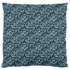 Blue Paisley Large Cushion Case (one Side) by DinkovaArt