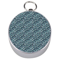 Blue Paisley Silver Compasses by DinkovaArt