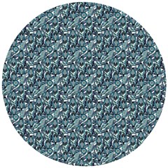 Blue Paisley Wooden Puzzle Round by DinkovaArt