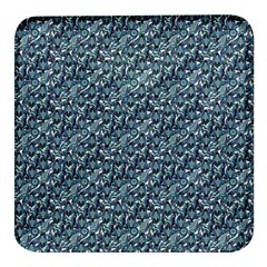 Blue Paisley Square Glass Fridge Magnet (4 Pack) by DinkovaArt