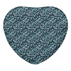 Blue Paisley Heart Glass Fridge Magnet (4 Pack) by DinkovaArt