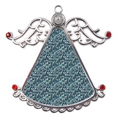 Blue Paisley Metal Angel With Crystal Ornament by DinkovaArt