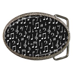 Chalk Music Notes Signs Seamless Pattern Belt Buckles by Ravend