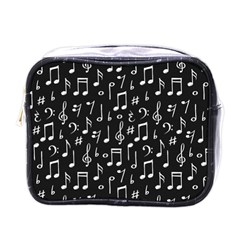 Chalk Music Notes Signs Seamless Pattern Mini Toiletries Bag (one Side) by Ravend