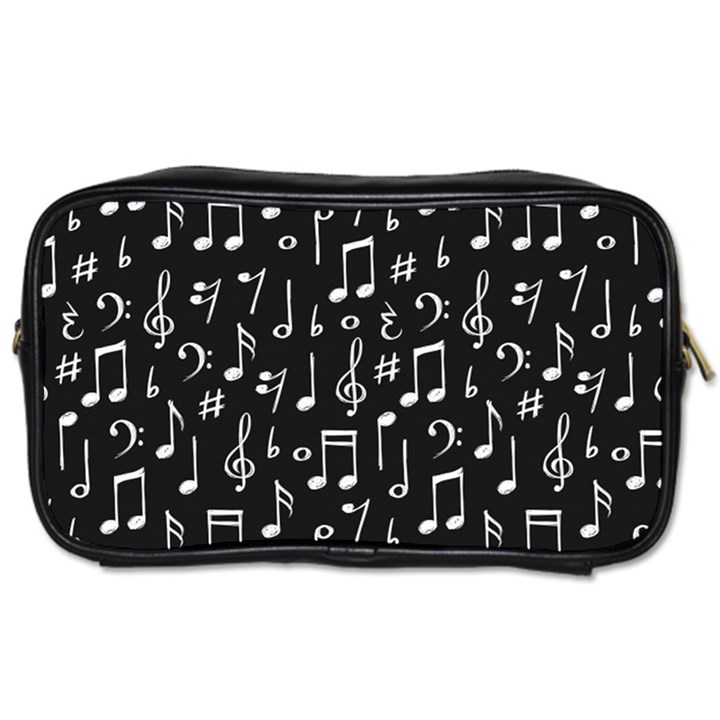 Chalk Music Notes Signs Seamless Pattern Toiletries Bag (Two Sides)