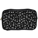 Chalk Music Notes Signs Seamless Pattern Toiletries Bag (Two Sides) Back