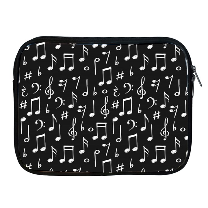 Chalk Music Notes Signs Seamless Pattern Apple iPad 2/3/4 Zipper Cases