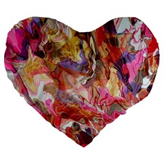 Abstract wings Large 19  Premium Flano Heart Shape Cushions