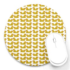 Little Bird Motif Pattern Wb Round Mousepad by dflcprintsclothing