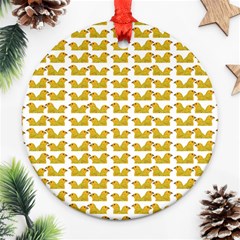 Little Bird Motif Pattern Wb Ornament (round) by dflcprintsclothing