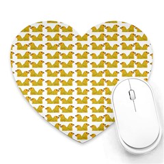 Little Bird Motif Pattern Wb Heart Mousepad by dflcprintsclothing